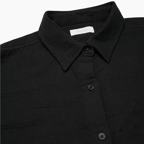 Aritzia Little Moon Sail Button-down Shirt in Black 100% organic gauzy cotton - Picture 8 of 8